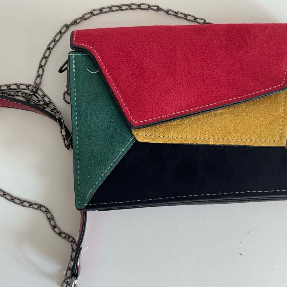 Patchwork Crossbody Bag for Women small Chain Strap Shoulder Bag Lady Small Flap